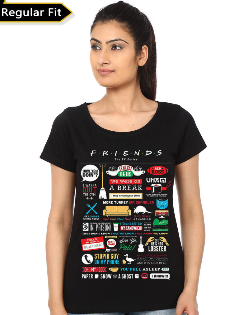 Friends Girls Black T-Shirt