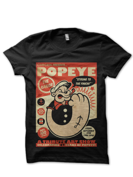Popeye Legend Black Tee (White Available)