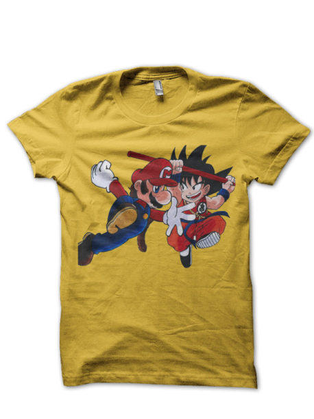 Mario Vs Goku Yellow Tee