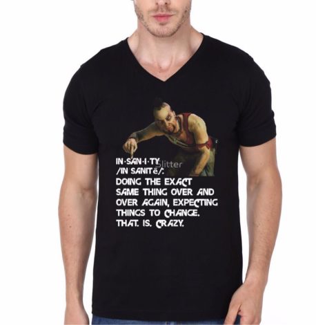 Custom Black V Neck Tee