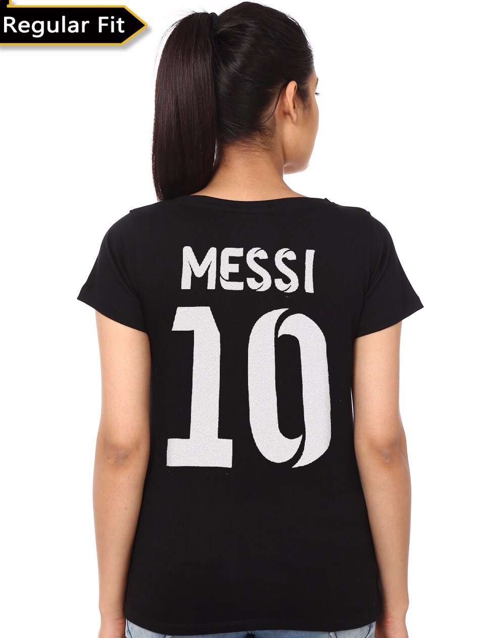 Messi 10 Girls Black T-Shirt