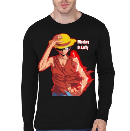 Luffy Black Full Sleeve T-Shirt