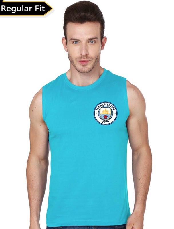 Kust Groet shampoo Manchester City Light Blue Sports Vest - Swag Shirts