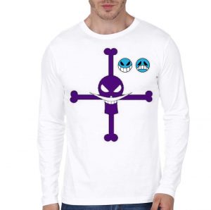 One Piece White Full Sleeve T-Shirt