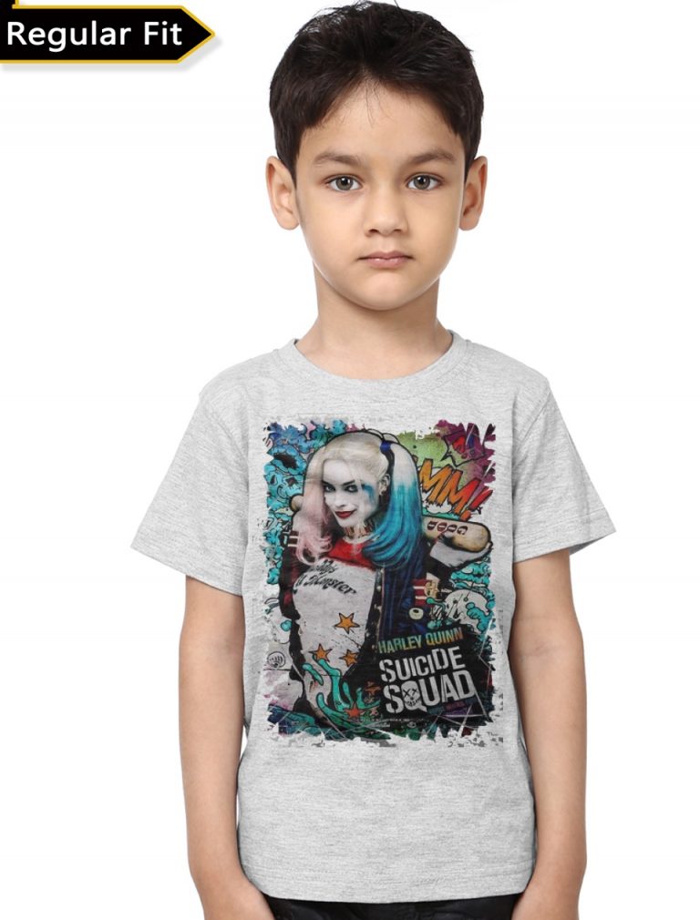 Harley Quinn Grey Kids Unisex T-Shirt