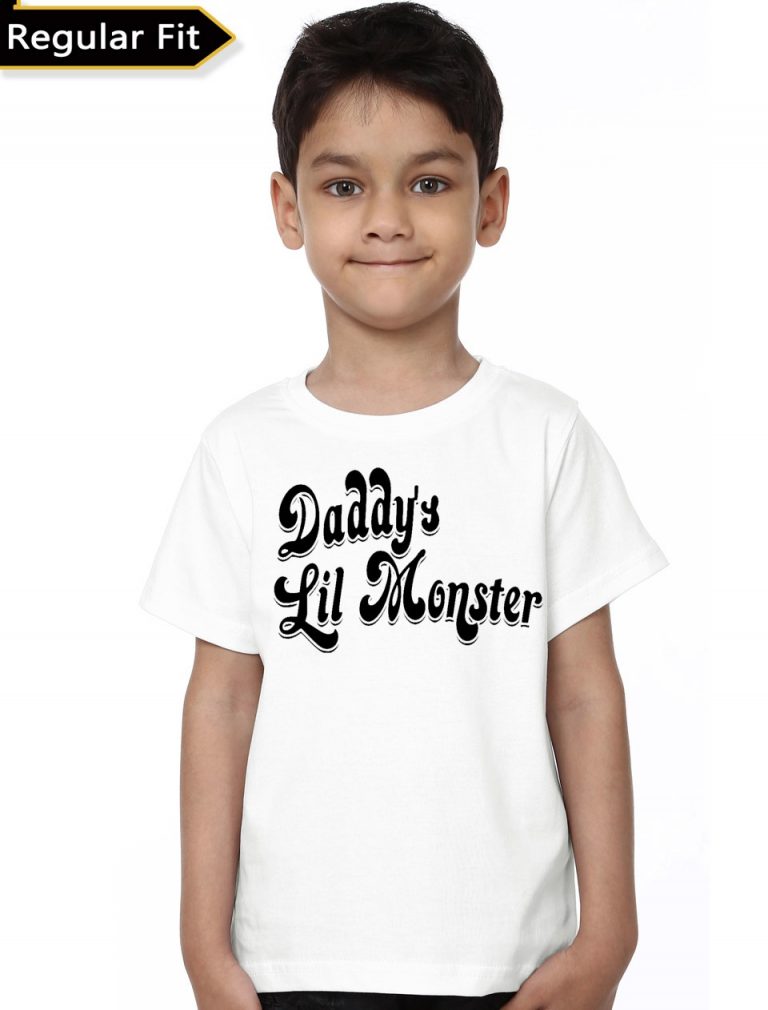 Daddy's Little Monster Kids Unisex T-Shirt - Image 2