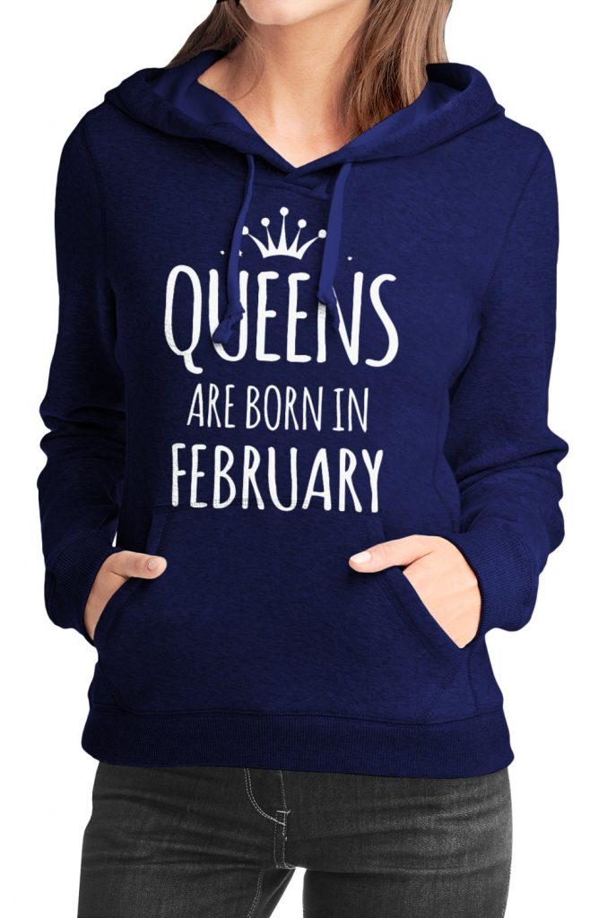 Queens Are Born In February Girls Hoodie