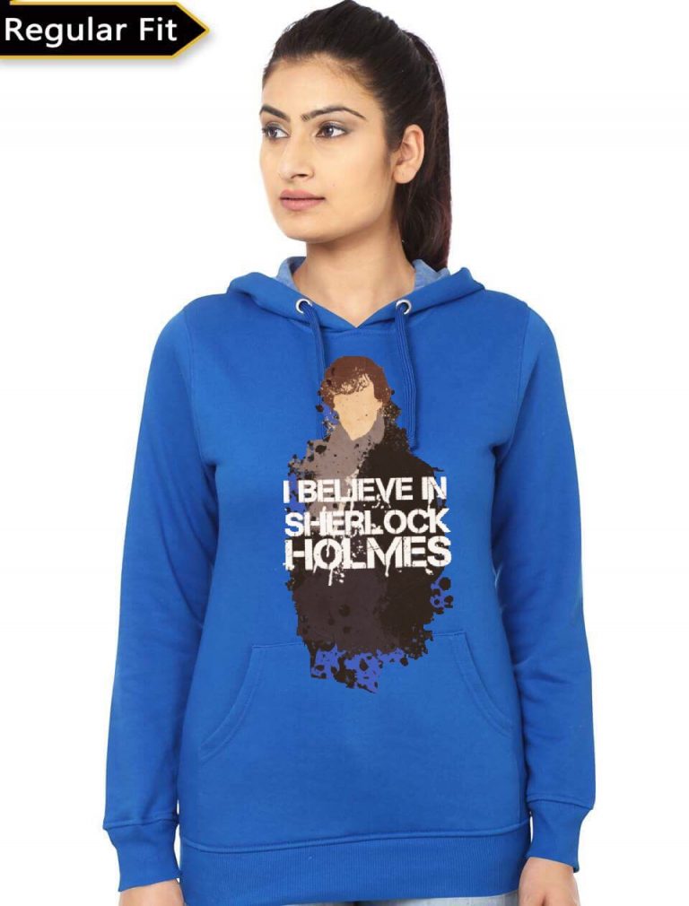 Sherlock Holmes Royal Blue Girl's Hoodie