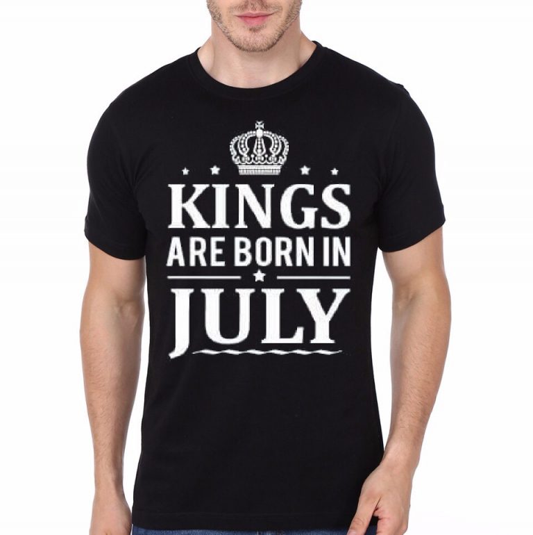 Kings Are Born In July Black T-Shirt