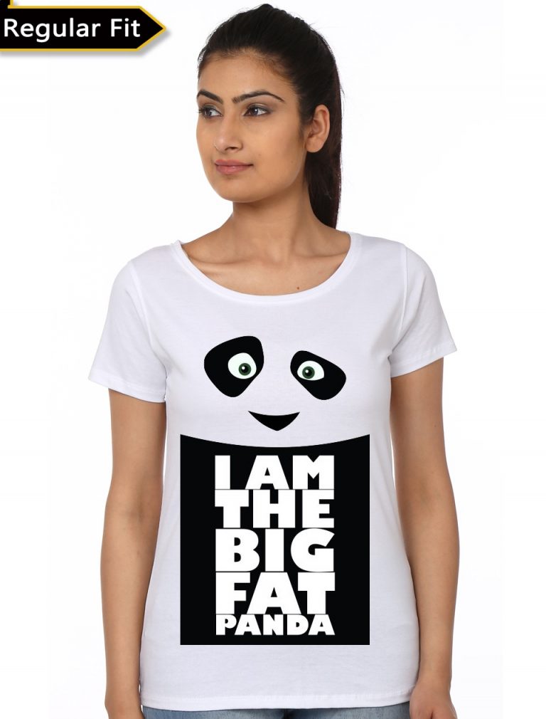 I Am Big Fat Panda Girl's White T-Shirt