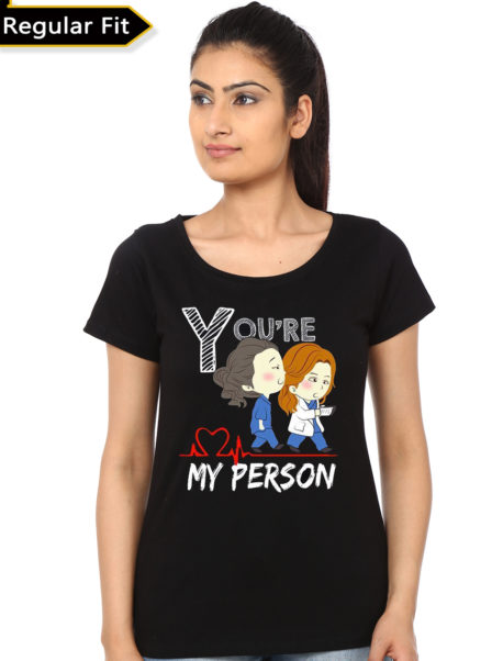 Grey's Anatomy You're My Person Girl's Black T-Shirt
