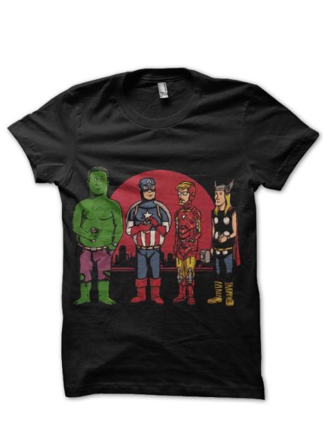 The Avengers Mashup Black T-Shirt