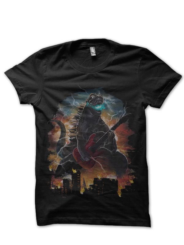 Musician Godzilla Black T-Shirt | Swag Shirts
