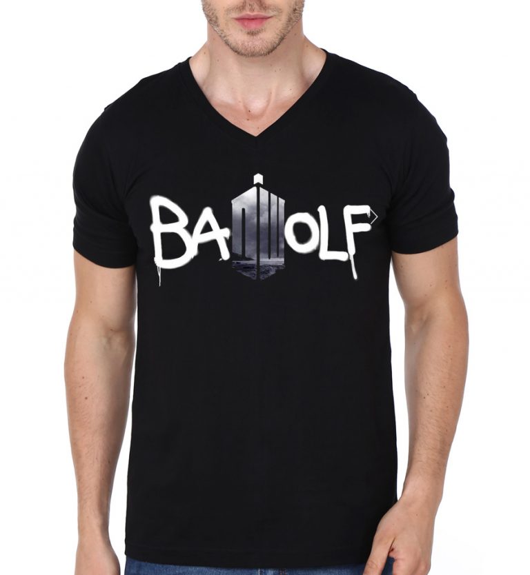 Doctor Who Badwolf Black V-Neck T-Shirt