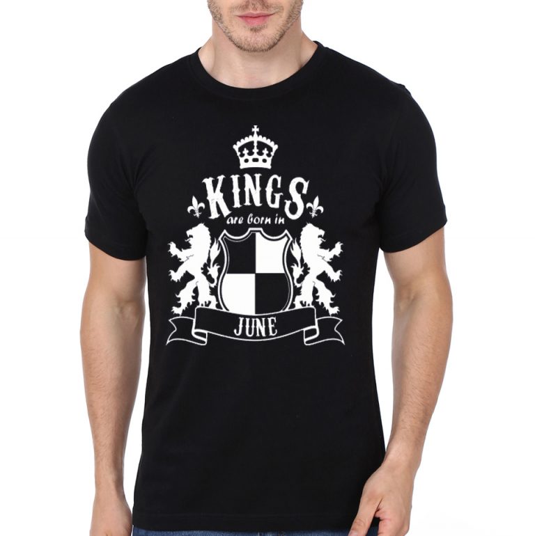 Kings Are Born In June Black T-Shirt