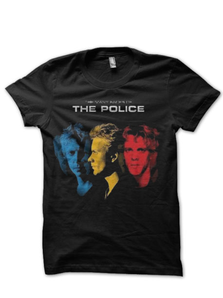 The Many Faces Of The Police Black T-Shirt
