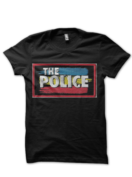 The POLICE Striped Logo Black T-Shirt