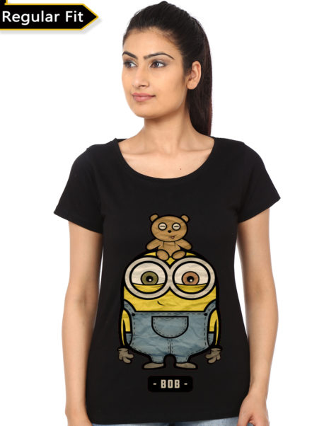 Minions Bob Girls Black T-Shirt