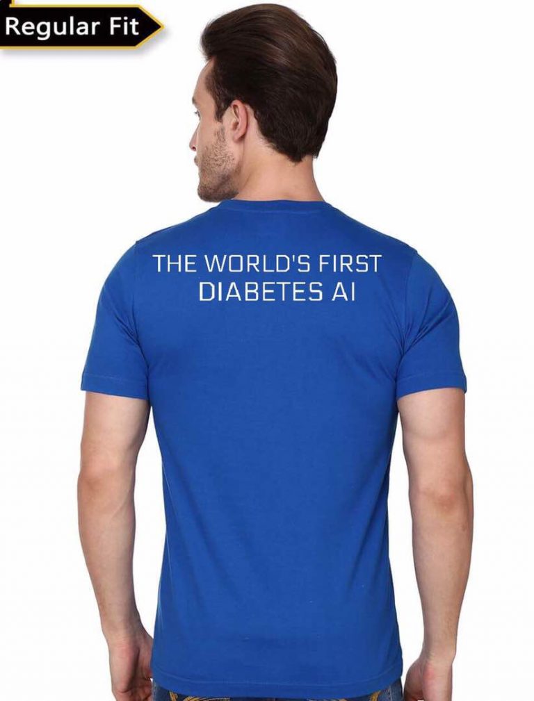 The World First Diabetes AI Royal Blue T-Shirt - Image 3