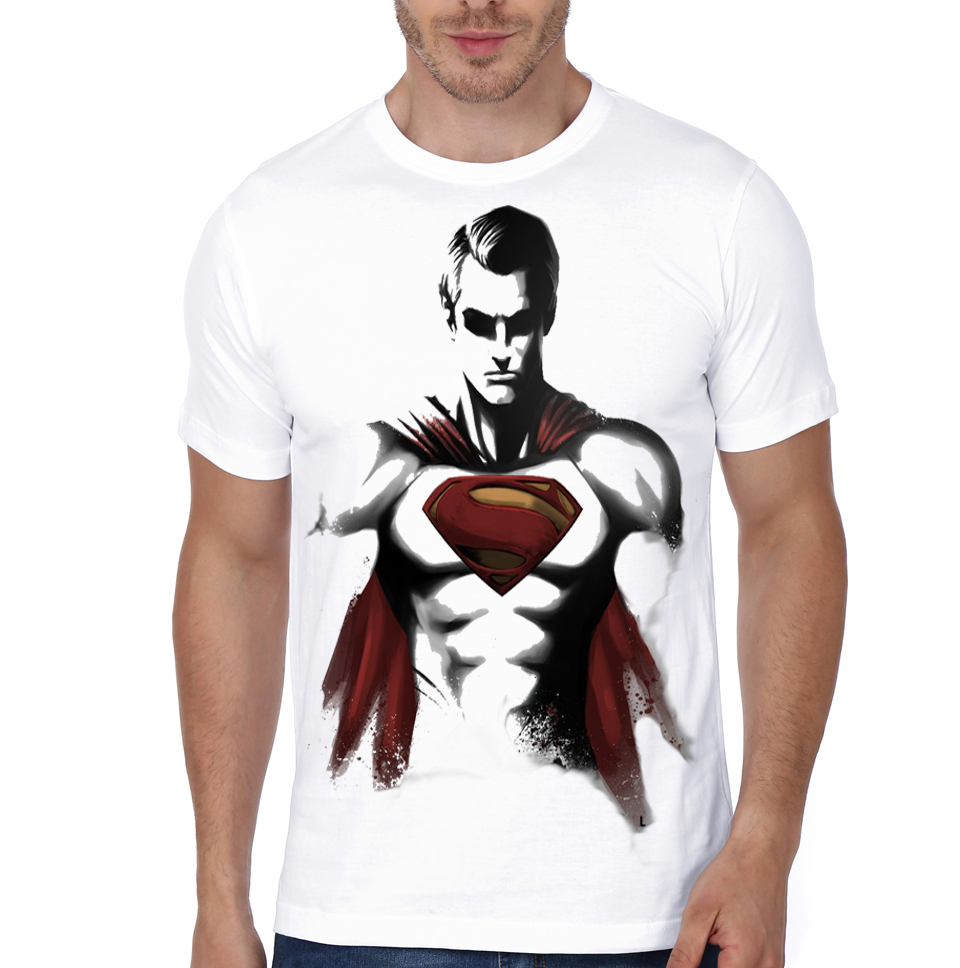 superman white tshirt | Swag Shirts