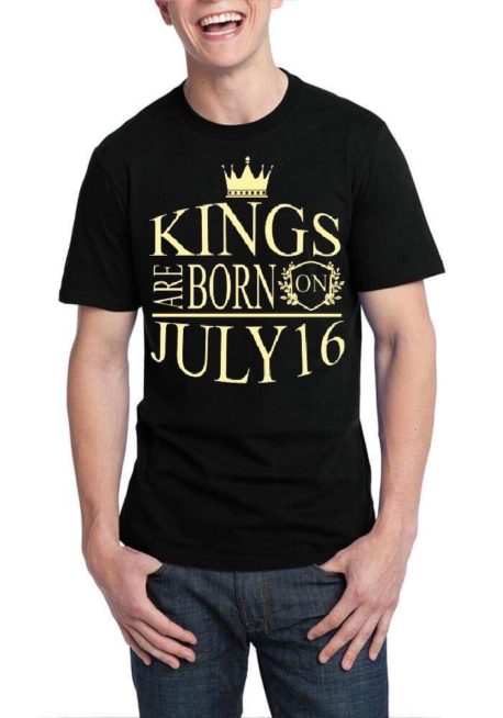 Kings Are Born On July 16 Black T-Shirt