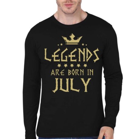 Legends Are Born In July Black Full Sleeve T-Shirt