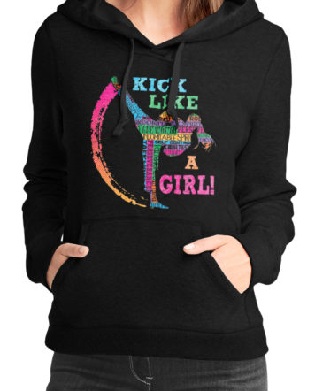 kick like a girl hoodie