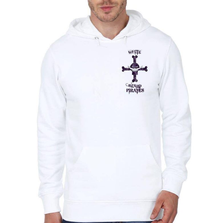 Beard Pirate White Hoodie - Image 3