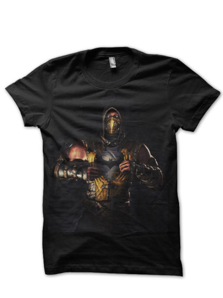 Scorpion Batman Mortal Kombat Black T-Shirt