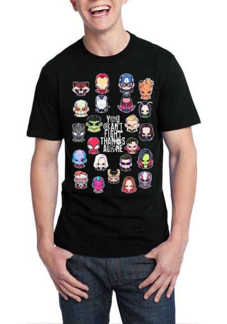 You Cant Fight Thanos Alone Black T-Shirt