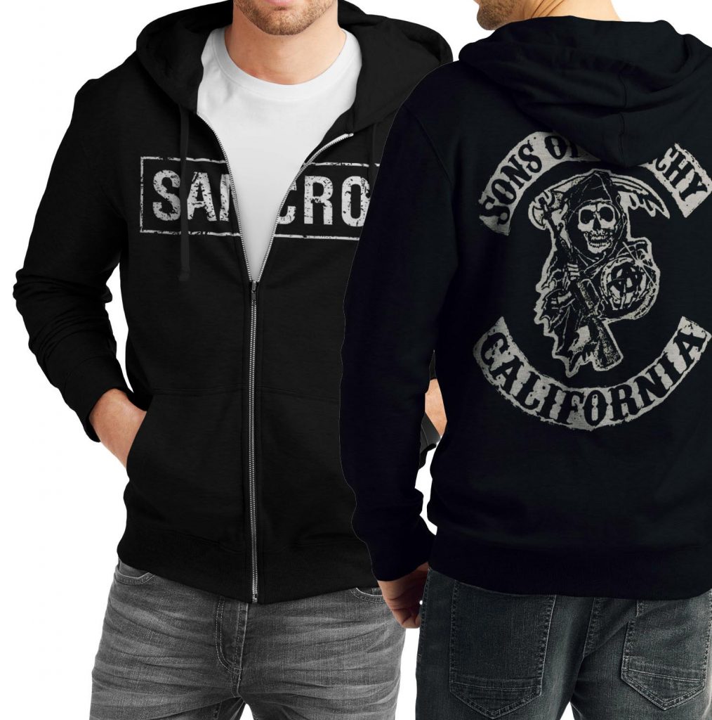 Samcro Sons Of Anarchy Black Zipper Hoodie | Swag Shirts