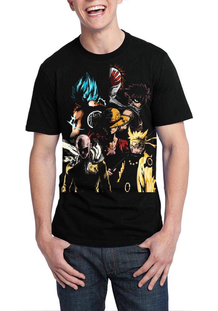 Anime Tshirt Printed, Typography Men Round Neck Black T-Shirt - Buy Anime  Tshirt Printed, Typography Men Round Neck Black T-Shirt Online at Best  Prices in India | Flipkart.com