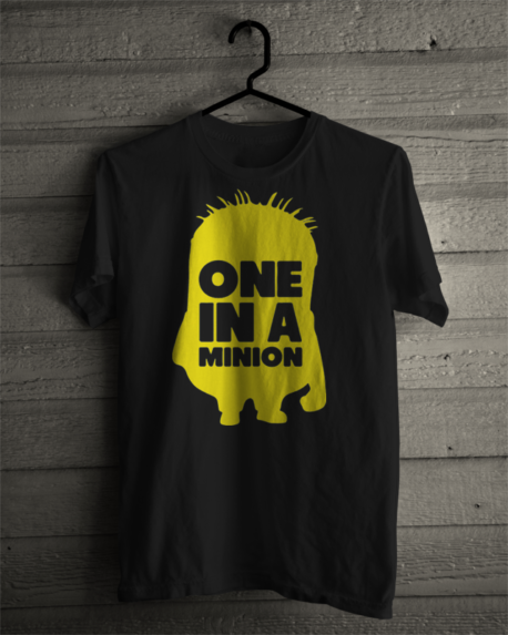 One In A Minion Black T-Shirt