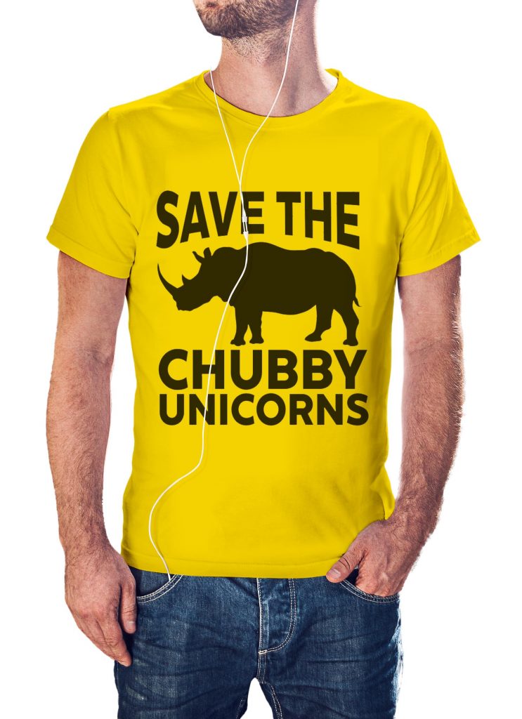 Save The Chubby Unicorn Yellow T-Shirt