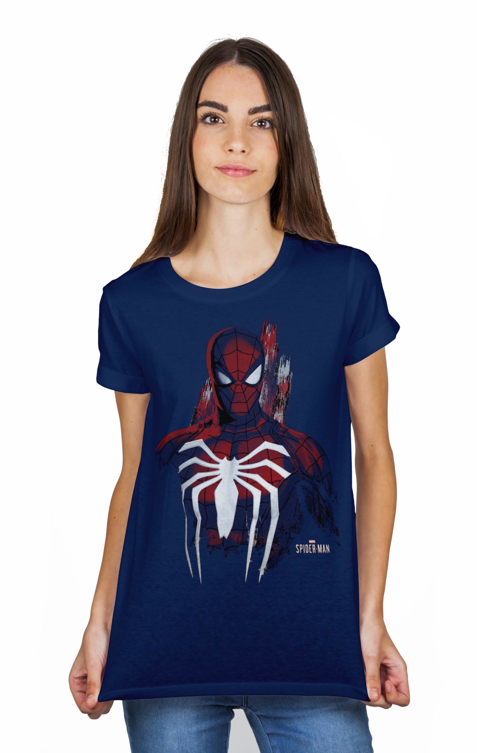 Spiderman Navy Blue Women's T-Shirt - Swag Shirts