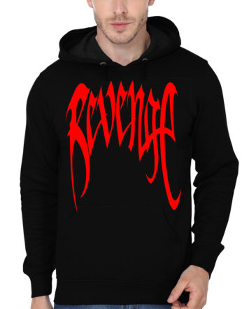 revenge hoodie black and red