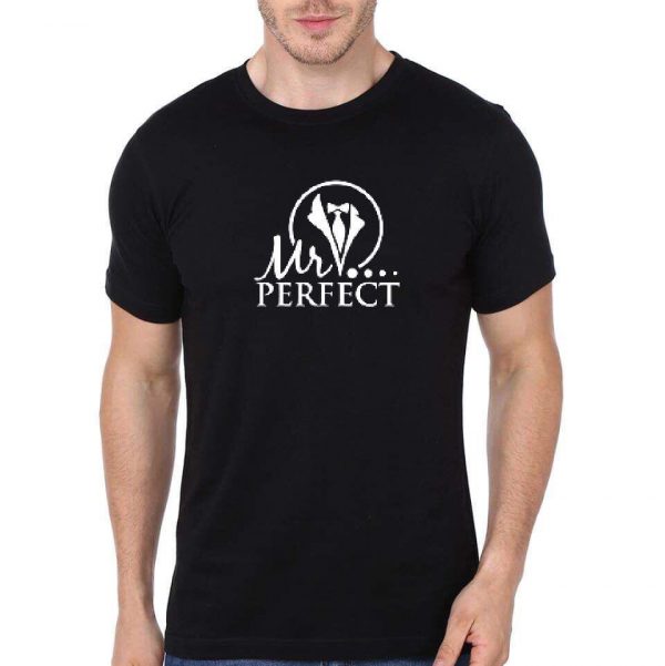 Mr.Perfect Black Half Sleeve T-Shirt