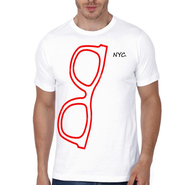 NYC Glasses White T-Shirt