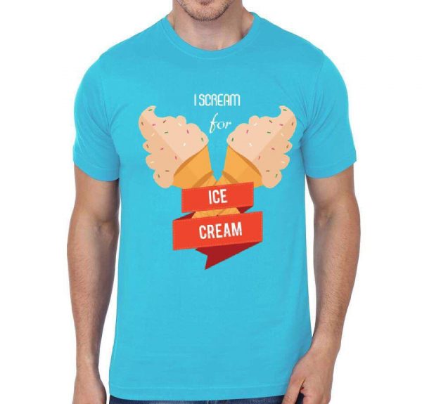 I Scream For Ice-Cream Light Blue T-Shirt