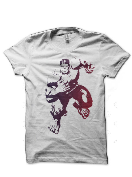 Green Superhero Style White T-Shirt