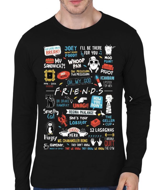 Friends Full Sleeve Black T-Shirt