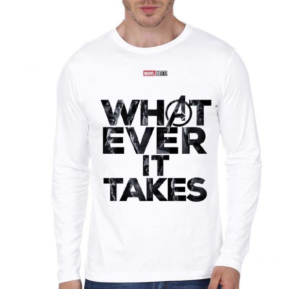 Whatever It Takes White Full Sleeve T-Shirt