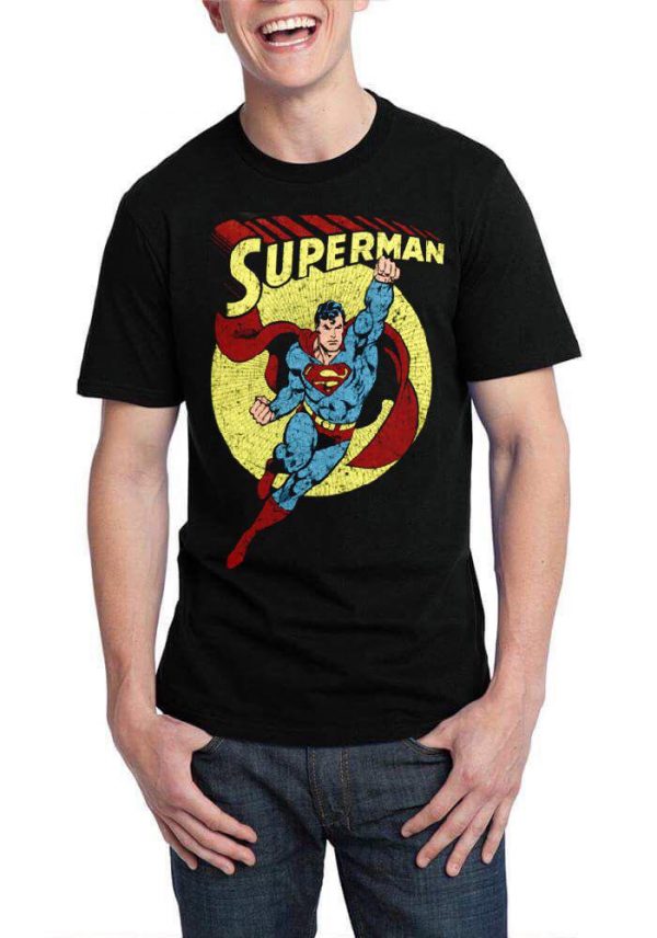 Superman Half Sleeve Black T-Shirt