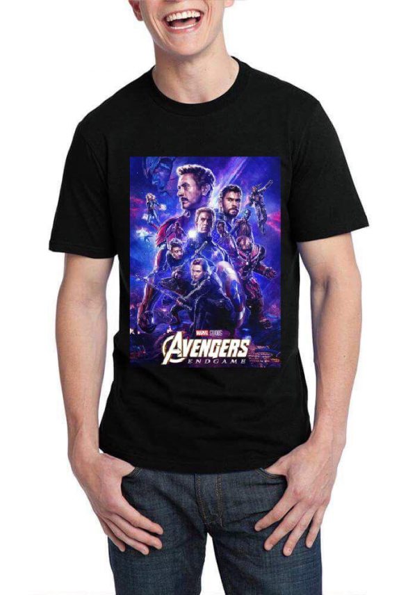 Avengers Half Sleeve Black T- Shirt