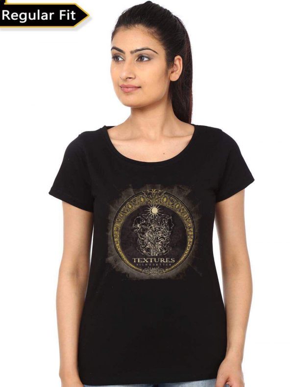 Textures Girls Black  Half Sleeve T-Shirt