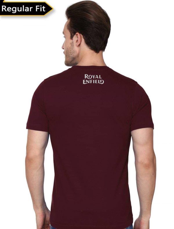 Royal Enfield Maroon Half Sleeve T-Shirt - Image 2