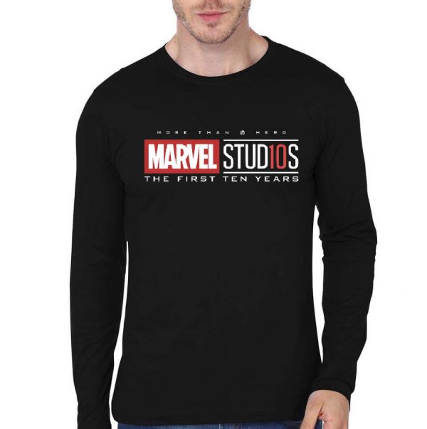 Marvel Studios First 10 Years Black Full Sleeve T-Shirt