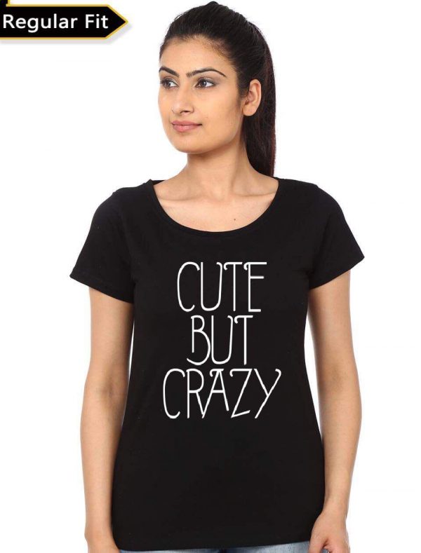 Crazy But Cute Black T-Shirt