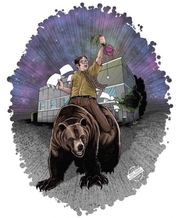 Dwight Schrute On Bear T-Shirt - Image 3