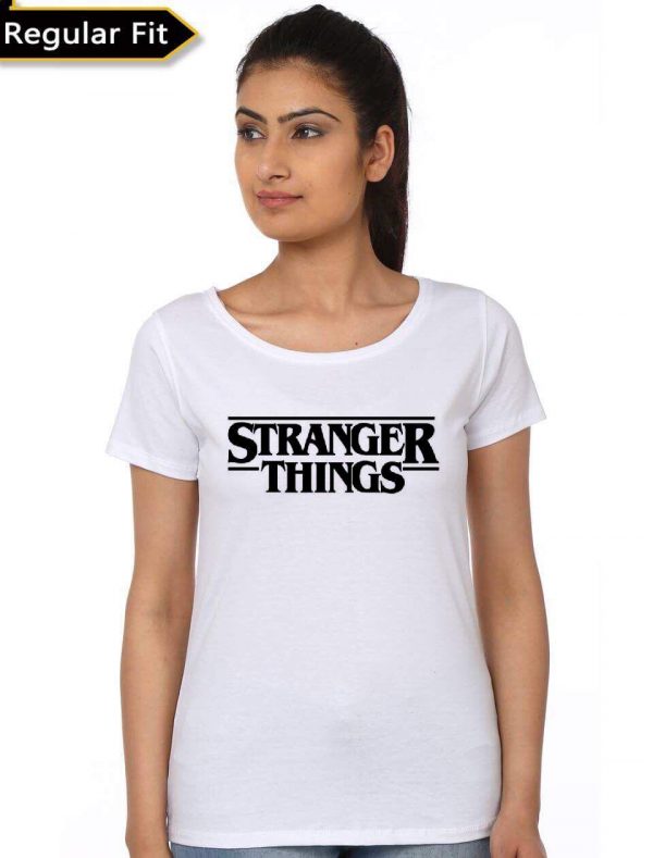 Stranger Things White Girls Half Sleeve T-Shirt